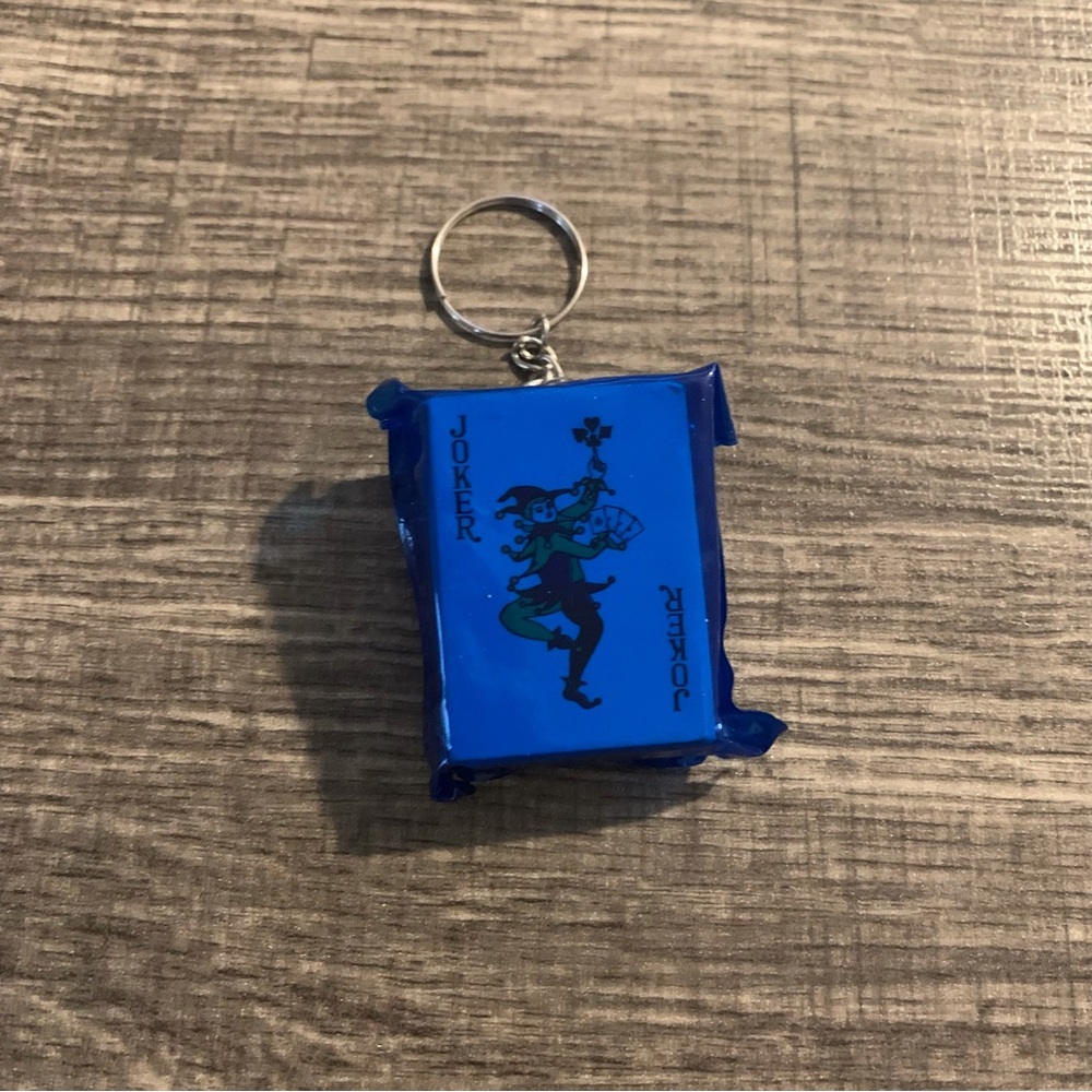 Blue Mini Playing Cards with Keychain